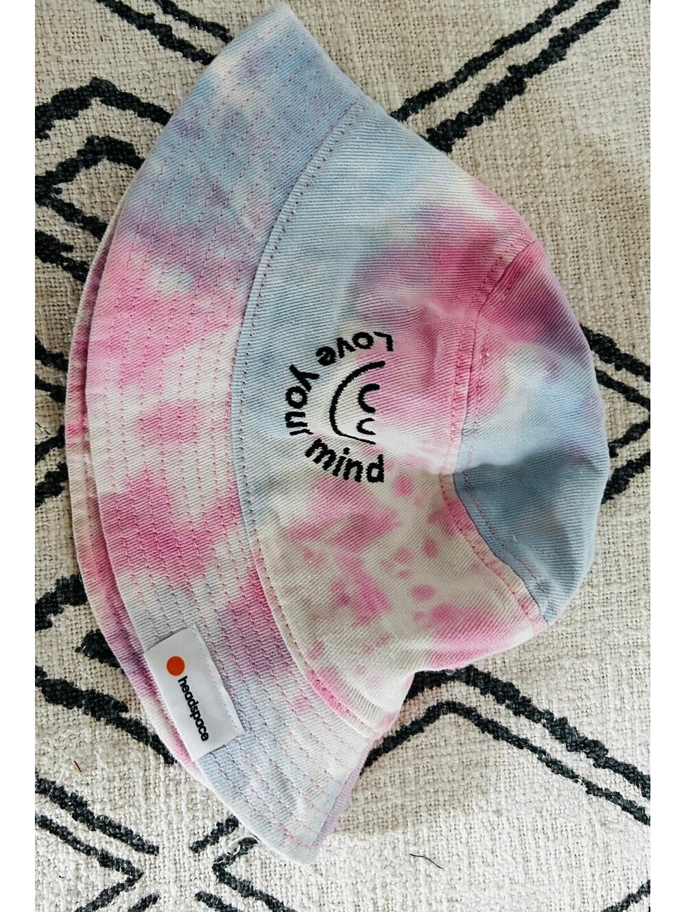 Headspace App Love Your Mind Tie Dye Bucket Hat Pastel Pink Blue Sportsman